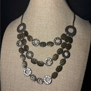Chicos Multi-Layered Silver and Brass Necklace